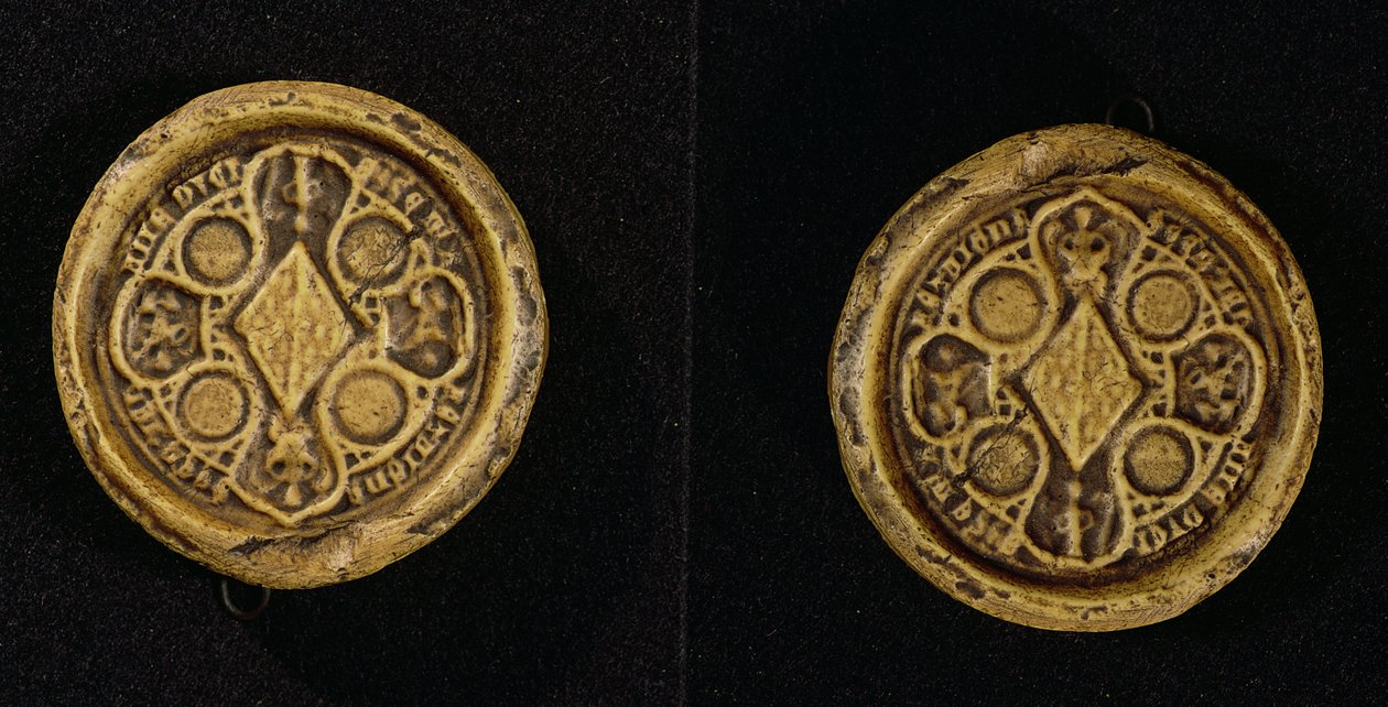Pieczęć herbowa Jeanne de Penthievre (1319-84) księżna Bretanii i hrabina Goello, 1369 autorstwa French School