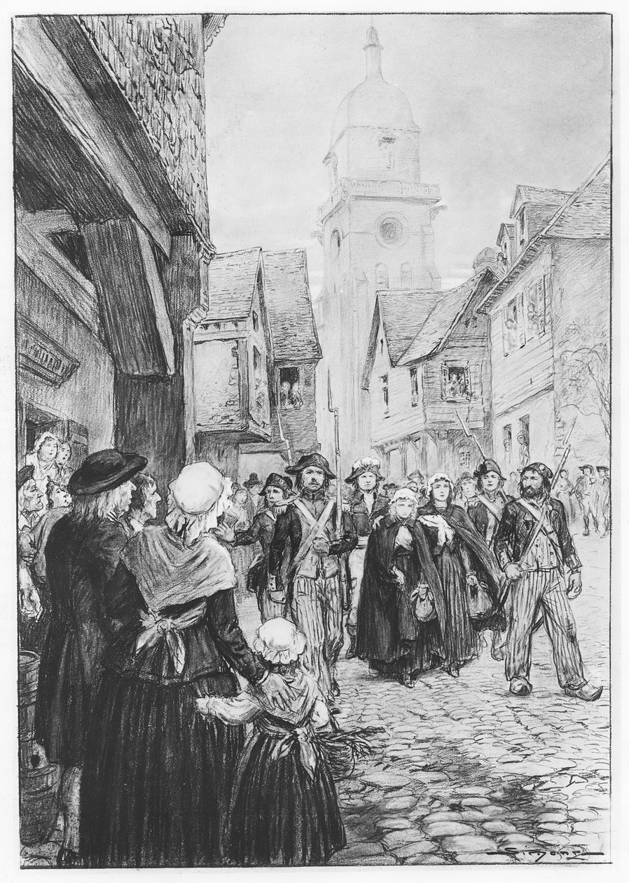 Aresztowanie Lucile de Chateaubriand (lito) autorstwa French School