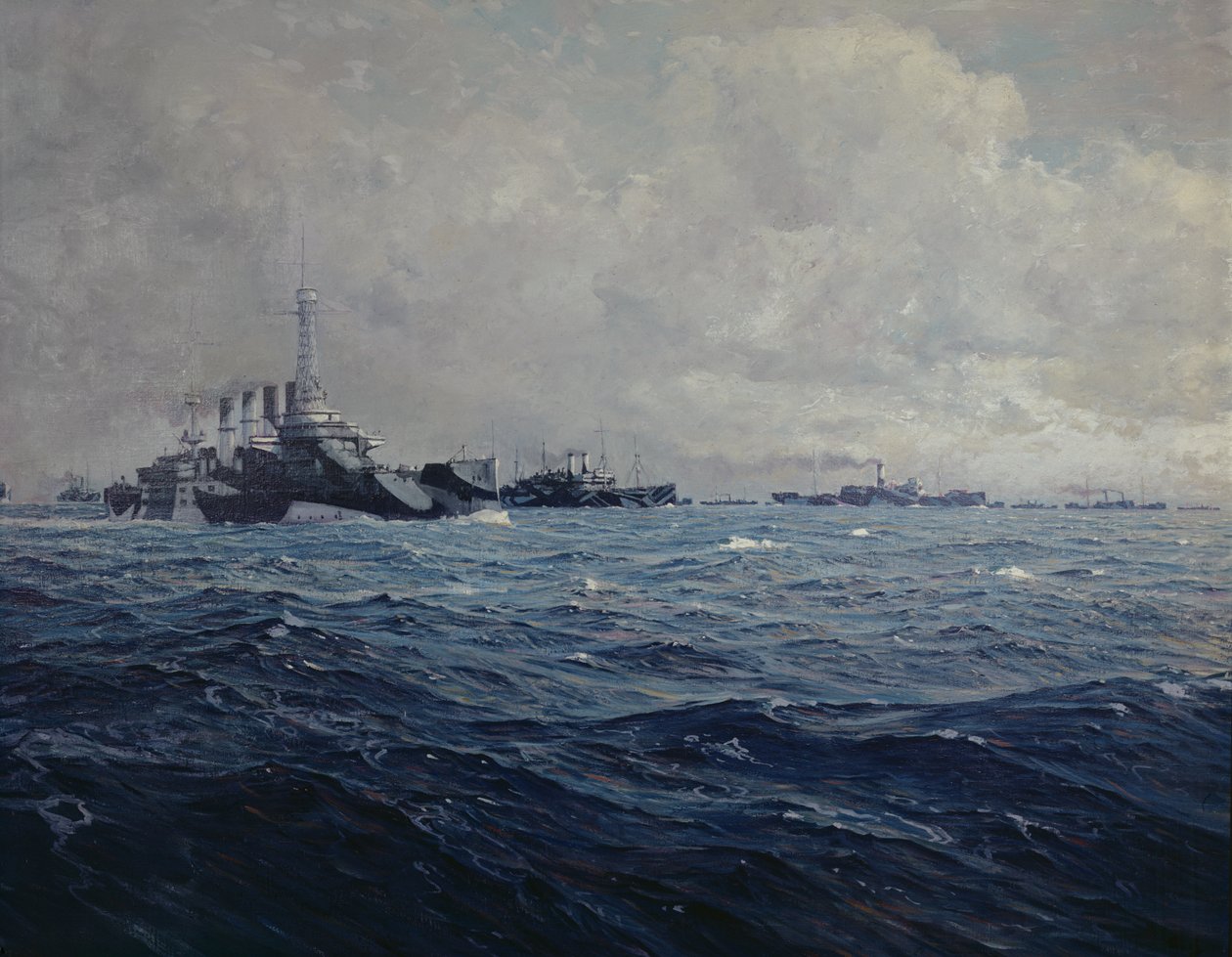 Przybycie floty amerykańskiej do Francji, 1917 autorstwa French School