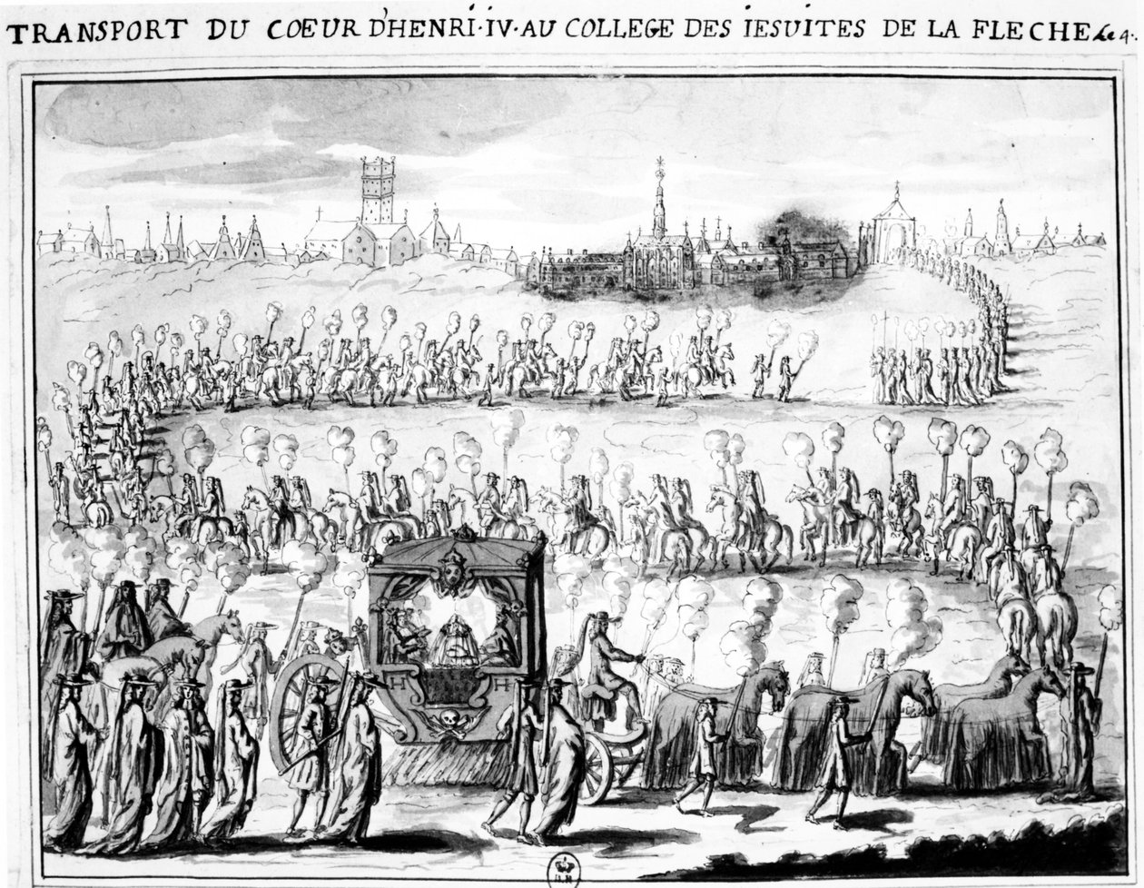 Przybycie Serca Henryka IV do Kolegium La Fleche 4 czerwca 1610 r. autorstwa French School