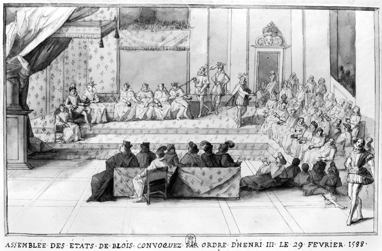 Zgromadzenie stanów Blois zwołane 29 lutego 1588 przez Henryka III (1551-89), króla Francji (1574-89), po 1588 autorstwa French School