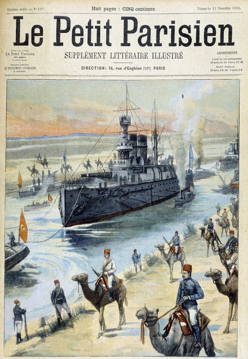 Eskadra bałtycka przecina Kanał Sueski – w „Małym paryżaninie” z 11.12.1904 r. autorstwa French School