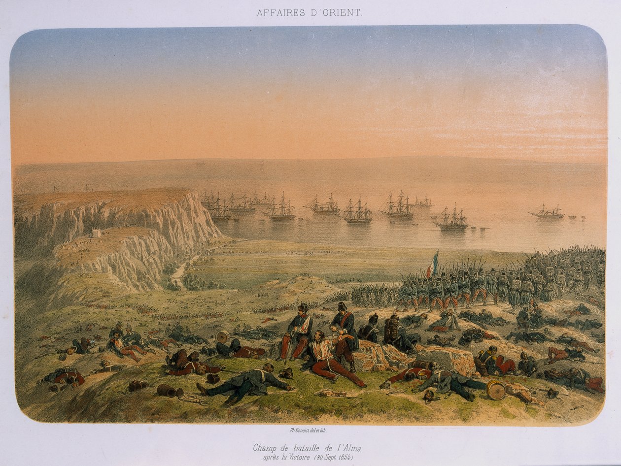 Pole bitwy w Almie po zwycięstwie, 20 września 1854 r. autorstwa French School