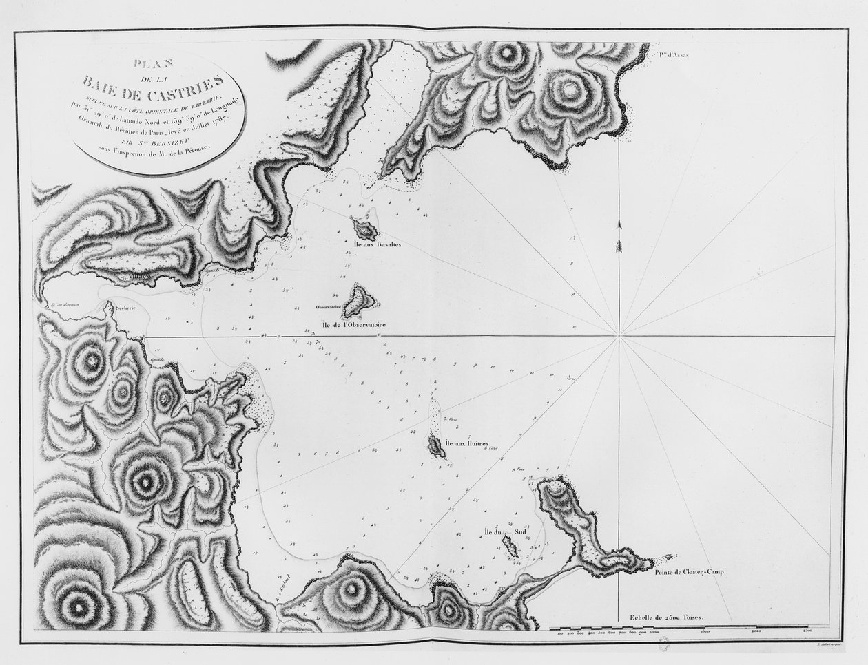 Zatoka Castries, w Cieśninie Tatarskiej, z trasy La Pérouse autorstwa French School