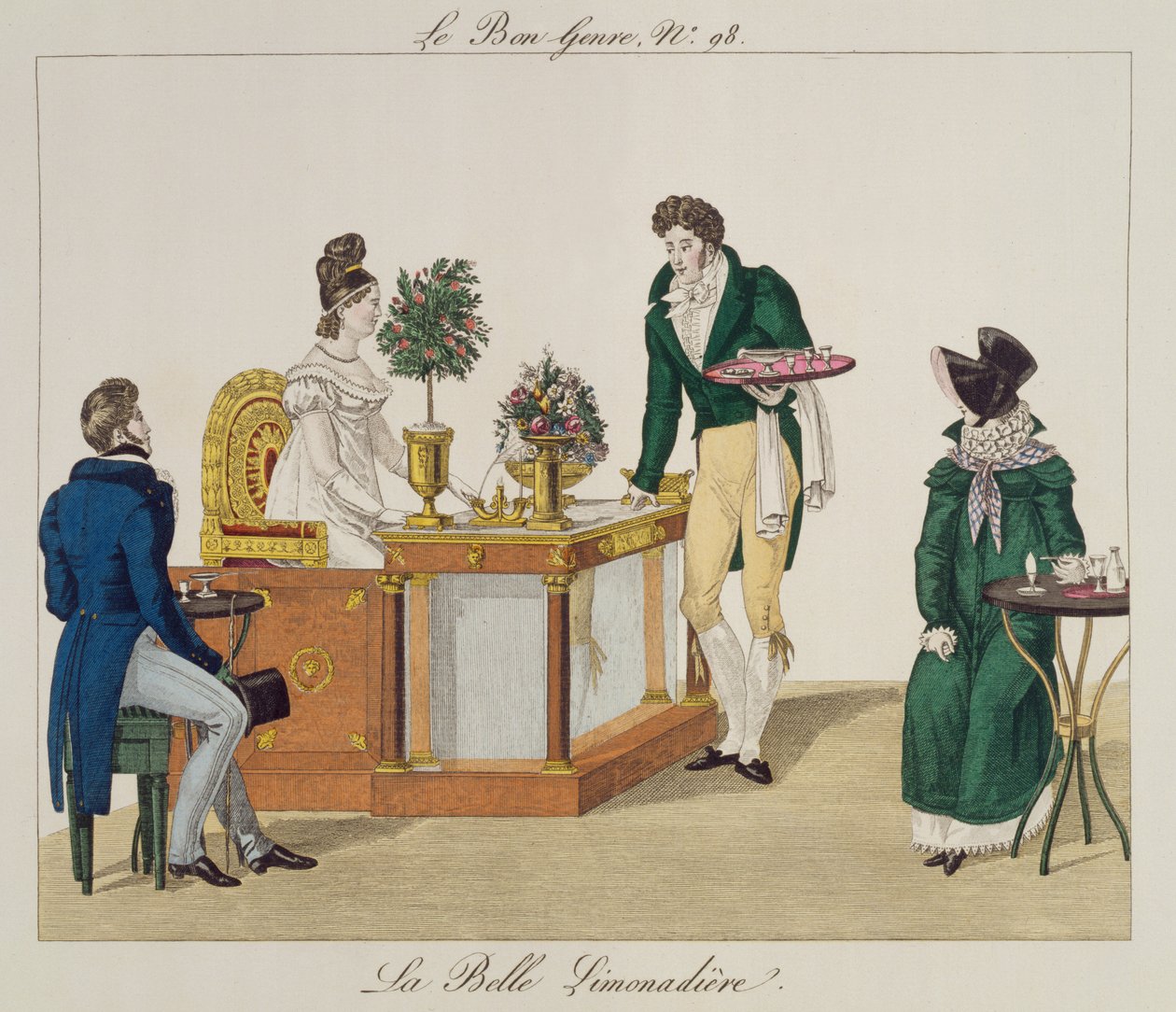 Sprzedawca Beautiful Lemonade, talerz 98 z gatunku le Bon, ok. 1810 (kolor grawerowany) autorstwa French School