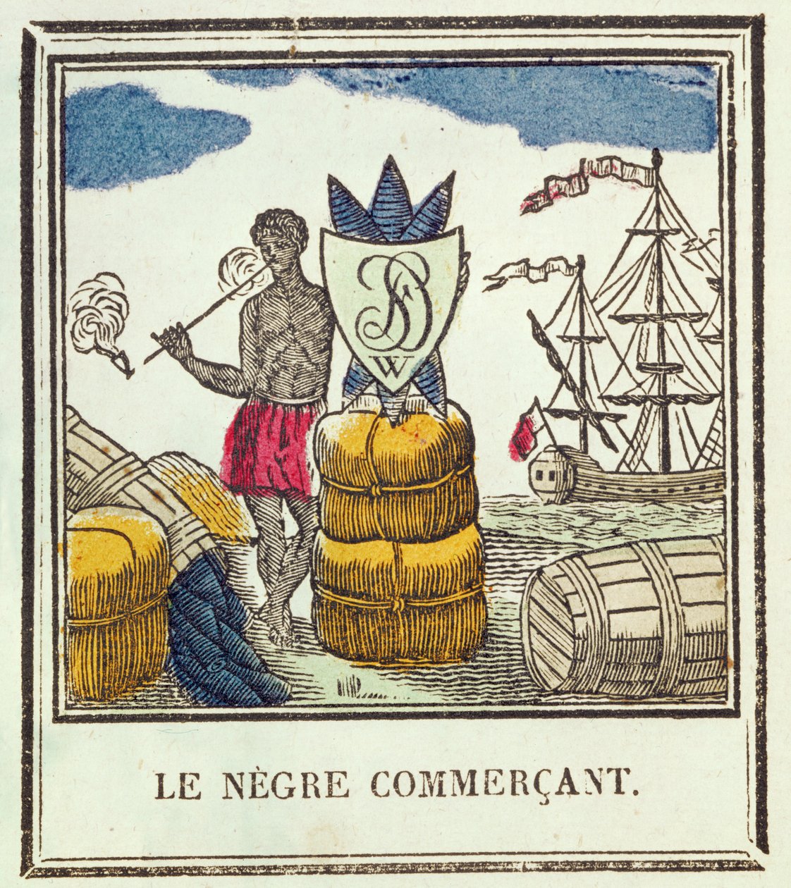 The Black Trader, płyta 529 z Les Petits Metiers (ksylograf) autorstwa French School