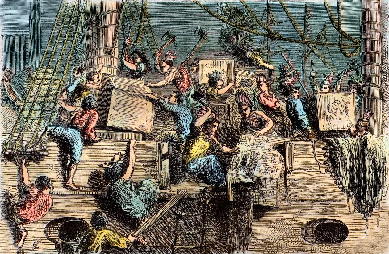 Boston Tea Party, 6 grudnia 1773. autorstwa French School