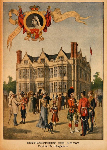 Pawilon brytyjski na Wystawie Światowej 1900, Paryż, ilustracja z Le Petit Journal, dodatek illustre, 5 sierpnia 1900 autorstwa French School