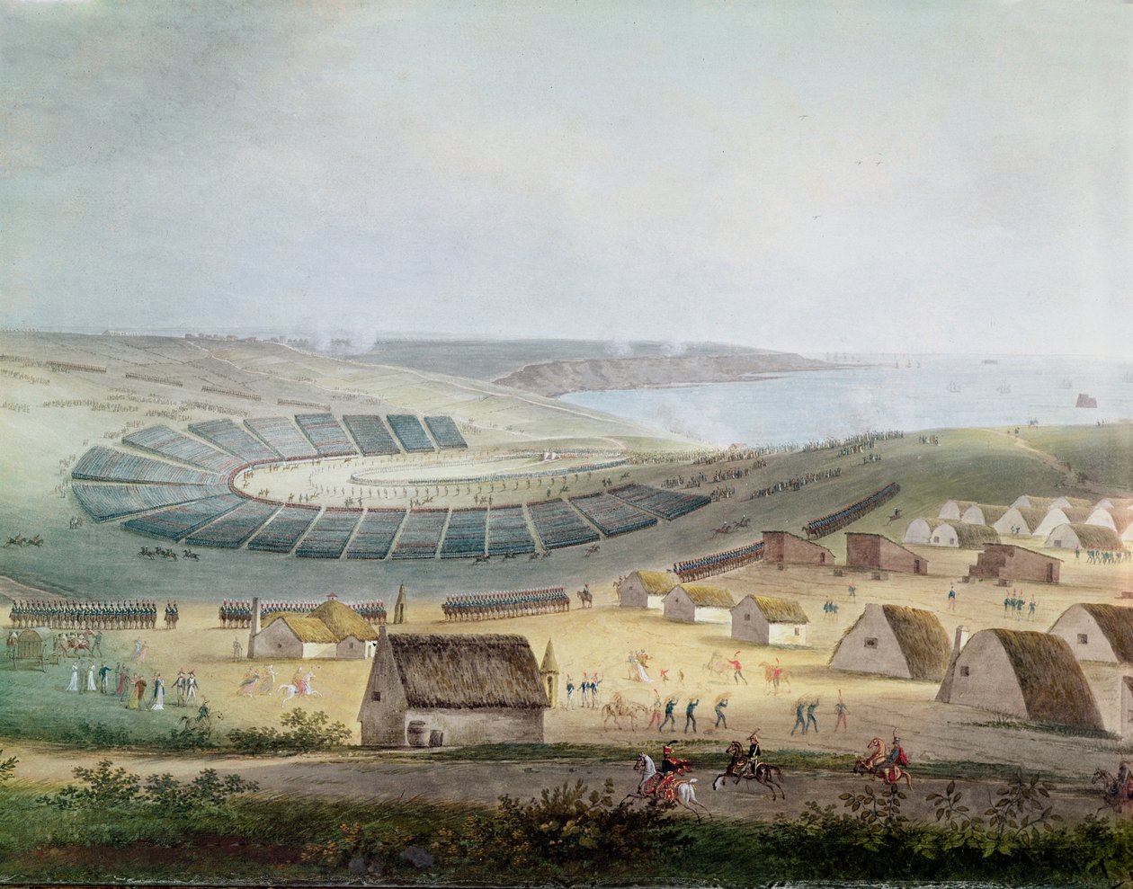 Obóz w Boulogne w lipcu 1804 r. 1809 (wc na papierze) autorstwa French School