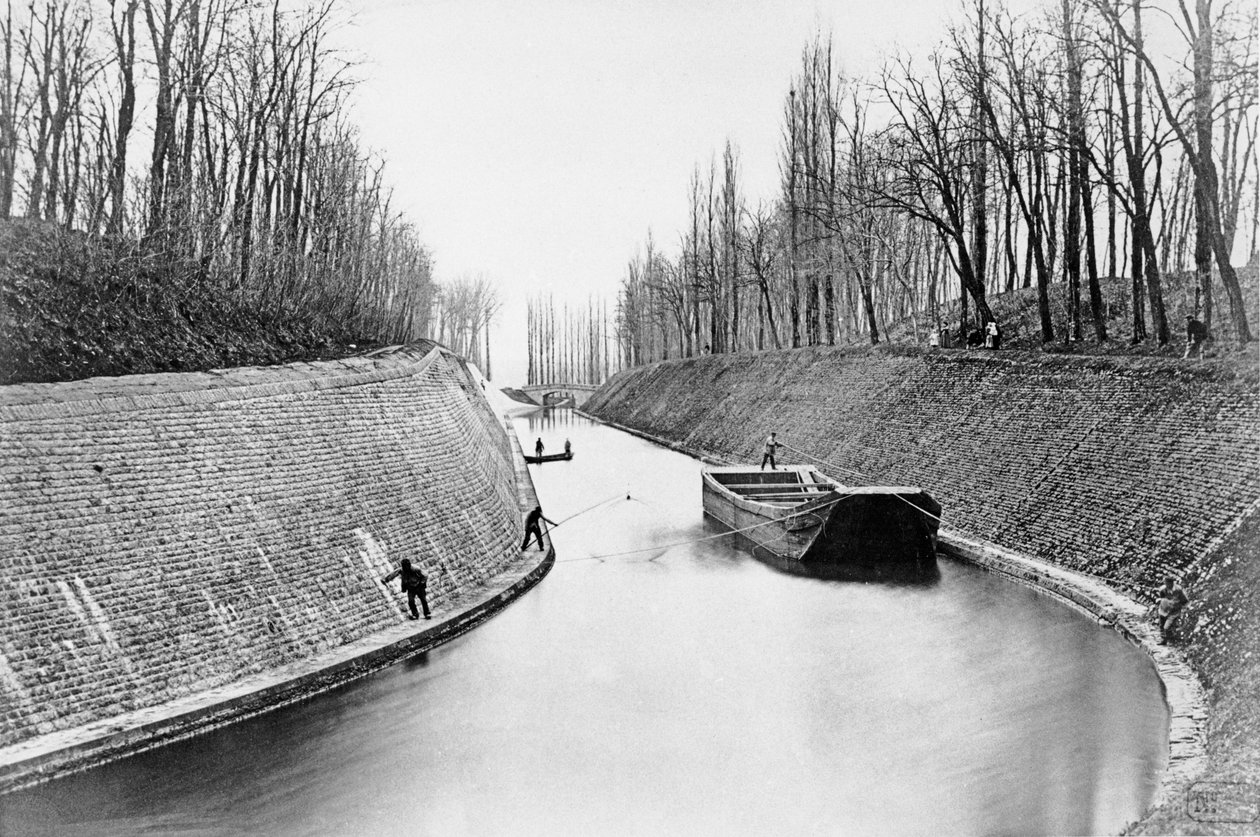 Canal du Centre w Genelard autorstwa French School