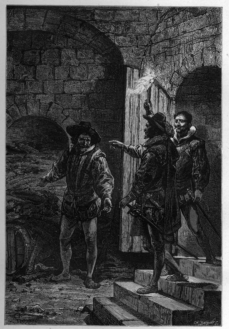 Schwytanie Guya Fawkesa - Aresztowanie Guya Fawkesa (Guido Falxius, znany jako John Johnson, angielski katolik autorstwa French School