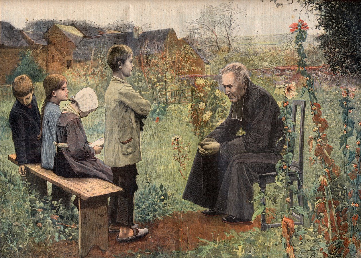 Lekcja Katechizmu w „Le Petit Journal”, czerwiec 1898 (rycina) autorstwa French School