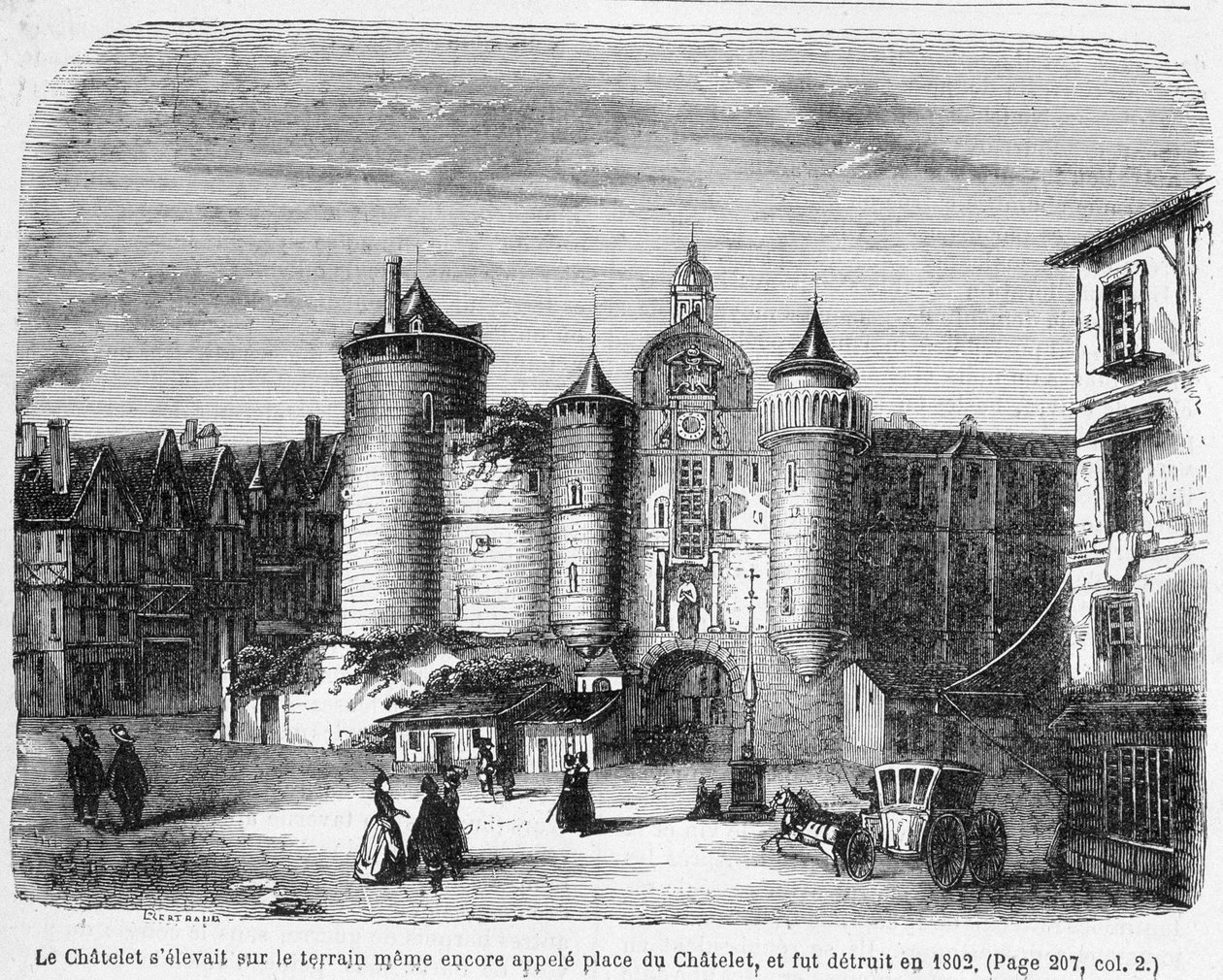 Chatelet w XVIII wieku - rycina autorstwa French School