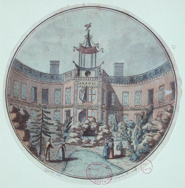 Łaźnie Chińskie w Paryżu, założone przez Lenoira (kolorowy grawerunek) autorstwa French School