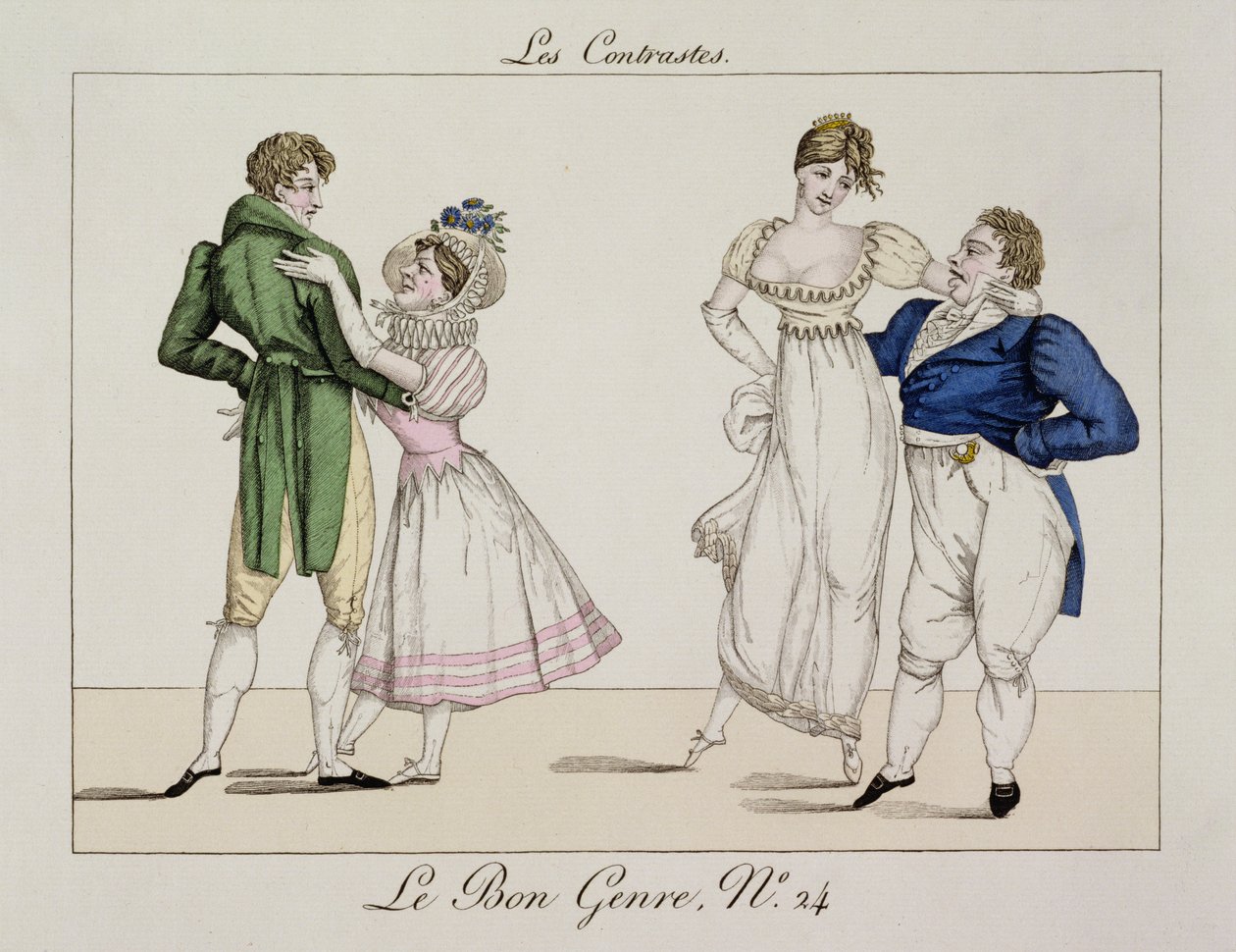 Kontrasty, płyta 24 z Le Bon Gatunek, 1811 autorstwa French School