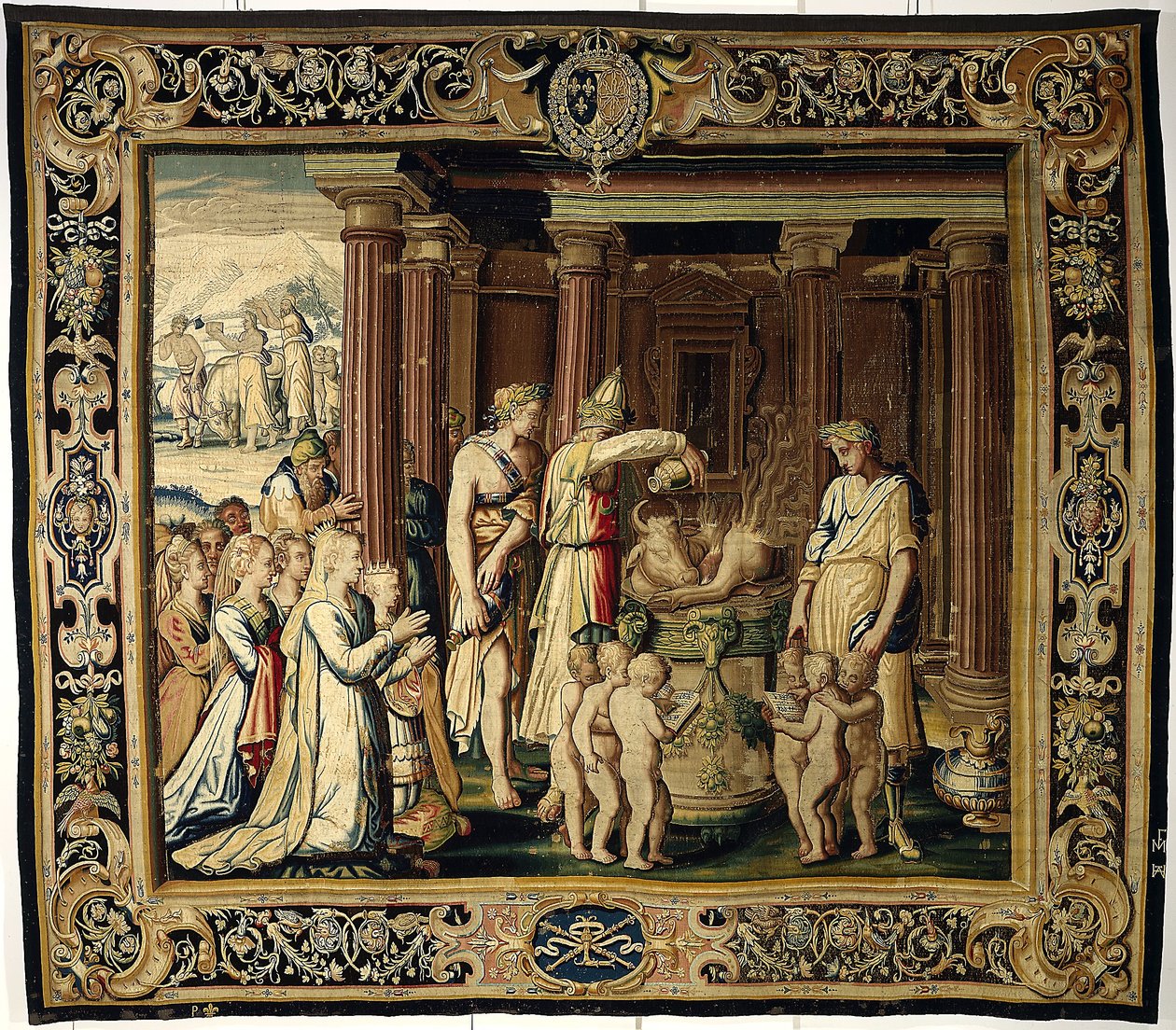 Ofiara koronacyjna, ok. 1610 r. (wełna i jedwab) autorstwa French School