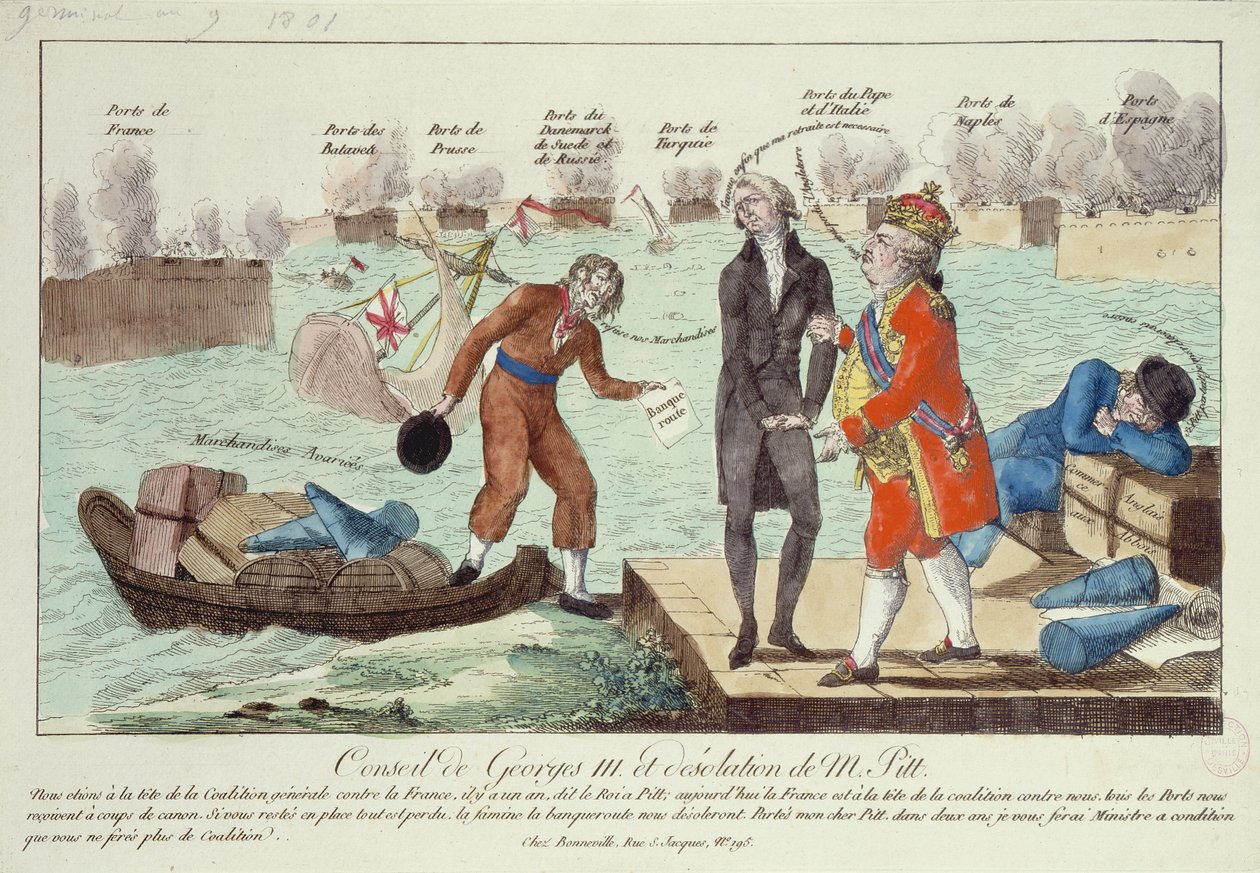 Sobór Jerzego III (1738-1820) i Pustkowie Williama Pitta (1759-1806) Młodszego, 1801 autorstwa French School