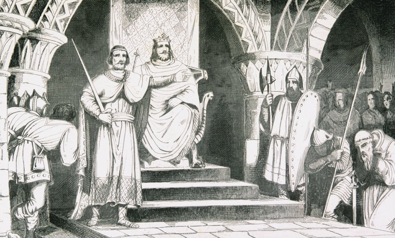 Koronacja Chilperika II (670-720), z „Histoire de France” Colarta, wydana ok. 1840 r. autorstwa French School
