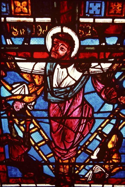 Ukrzyżowanie św. Piotra, z Okna Ukrzyżowania, 1150-70 autorstwa French School