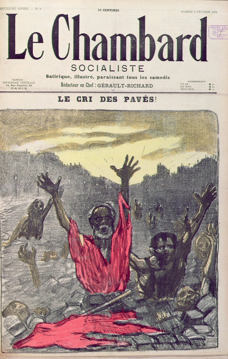 Krzyk biednych, okładka magazynu Le Chambard Socialiste, 3 lutego 1894 autorstwa French School