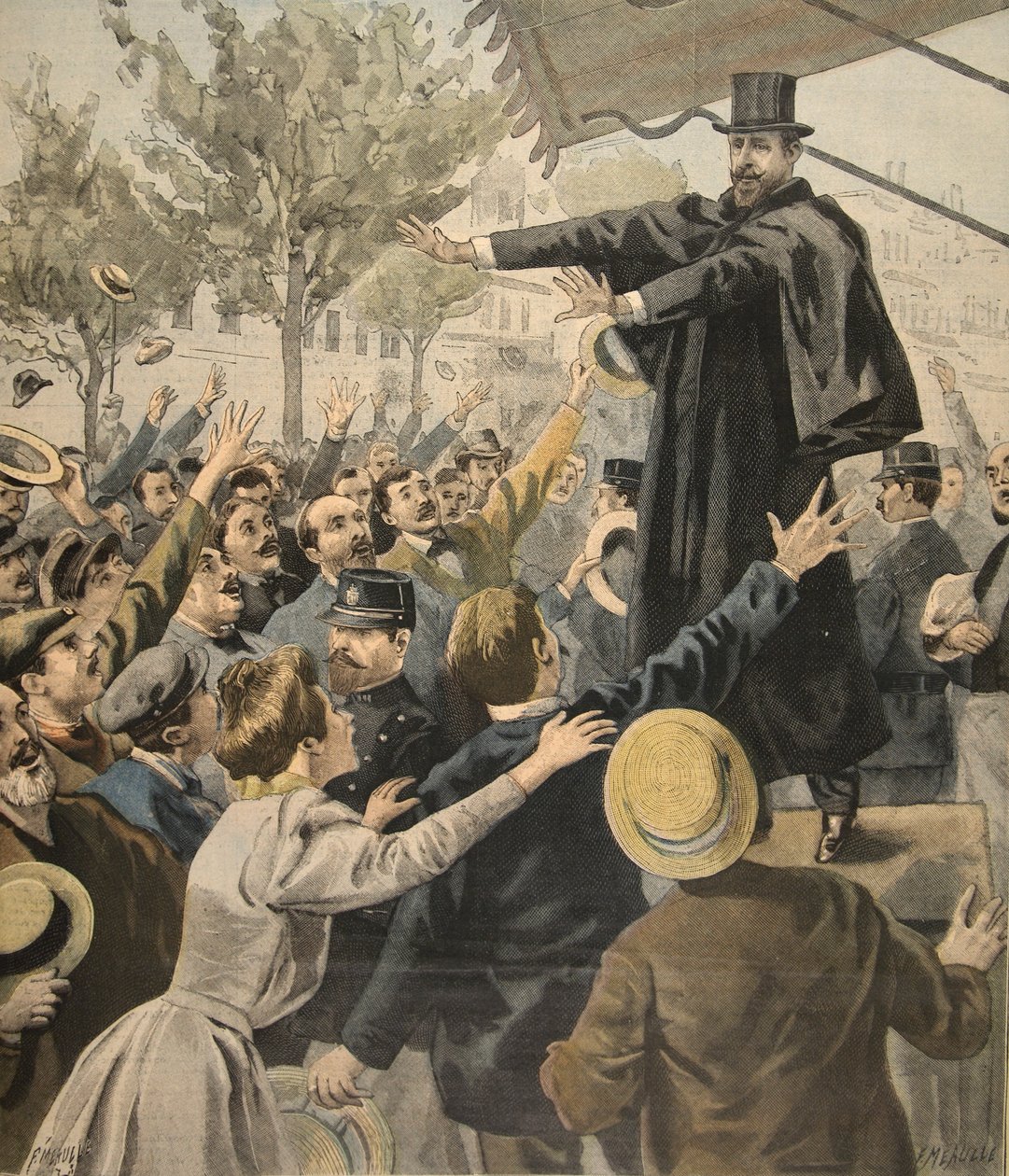 Spotkanie w Deroulede: przy wyjściu, ilustracja z Le Petit Journal: Supplement illustre, 9 października 1898 r. autorstwa French School