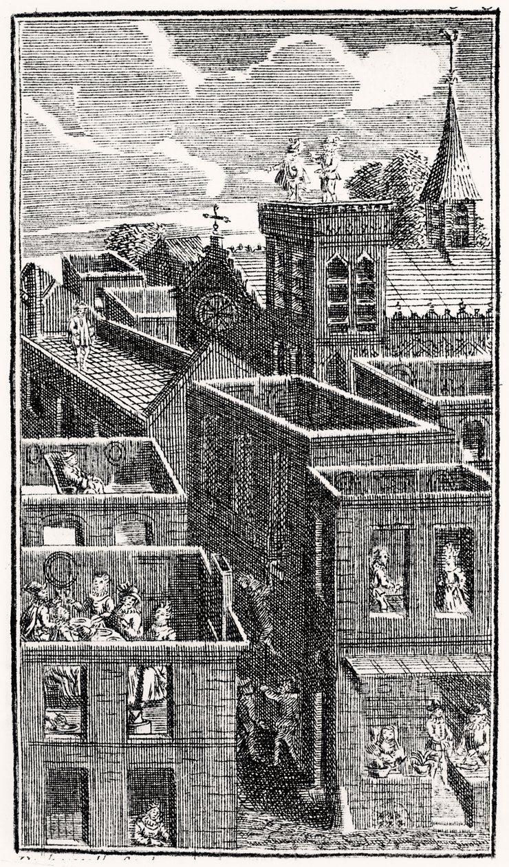 „Diabeł na dwóch kijach”, c.1787 autorstwa French School