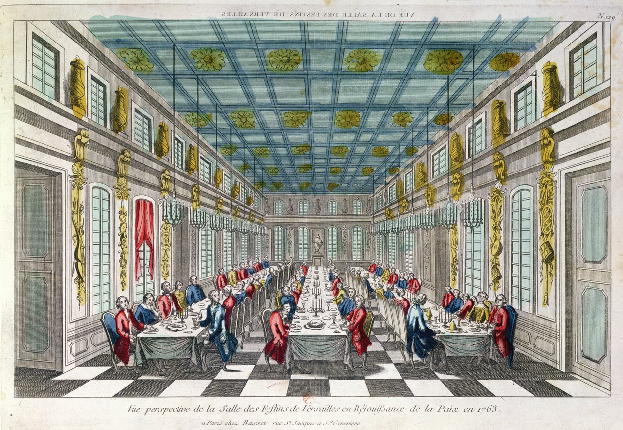 Jadalnia w Wersalu w 1763 r. autorstwa French School