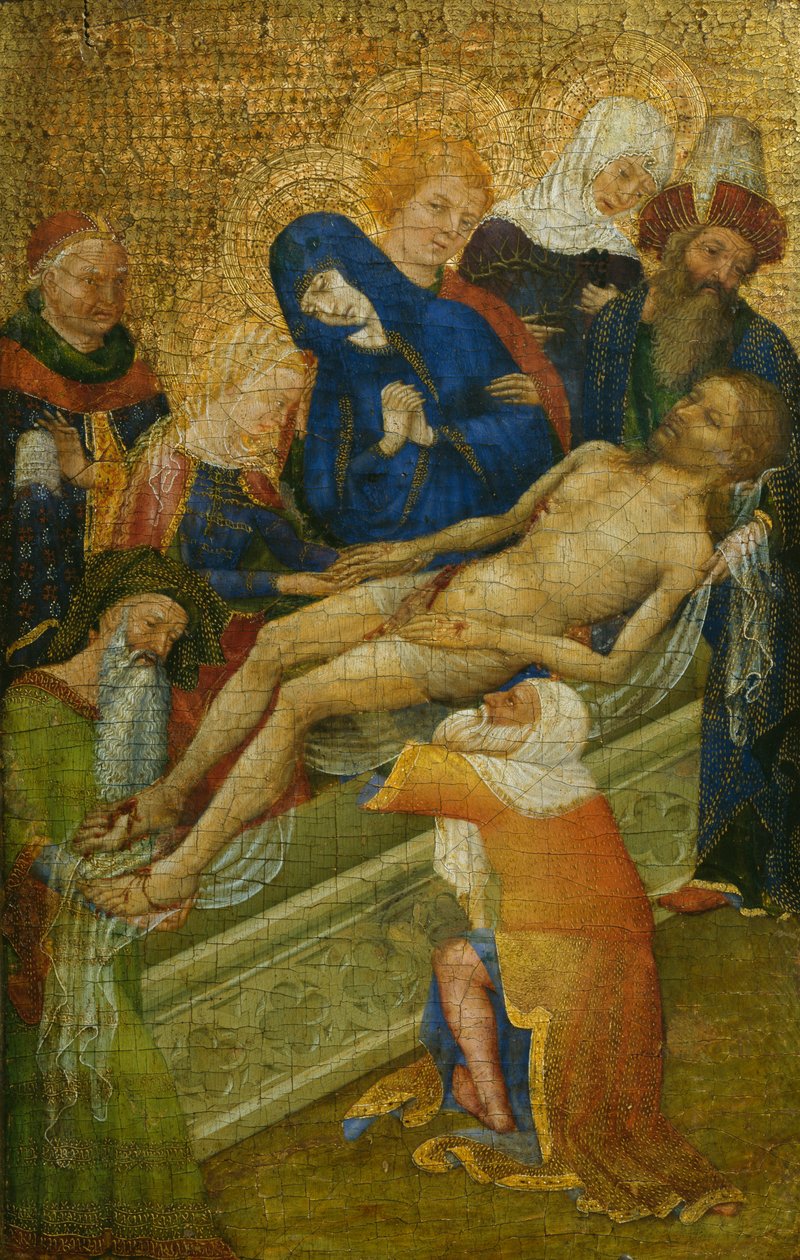 Złożenie do grobu Chrystusa, ok. 1410-15 (malarstwo na desce) autorstwa French School