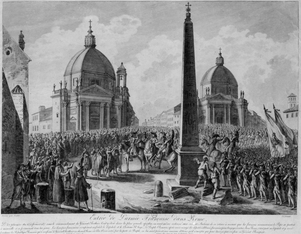 Wkroczenie armii francuskiej do Rzymu pod dowództwem marszałka Berthiera, 15 lutego 1798 r. autorstwa French School