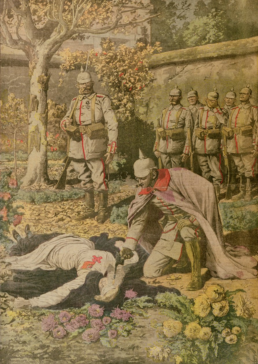 Egzekucja Edith Cavell (1865-1915) z Le Petit Journal, listopad 1915 autorstwa French School