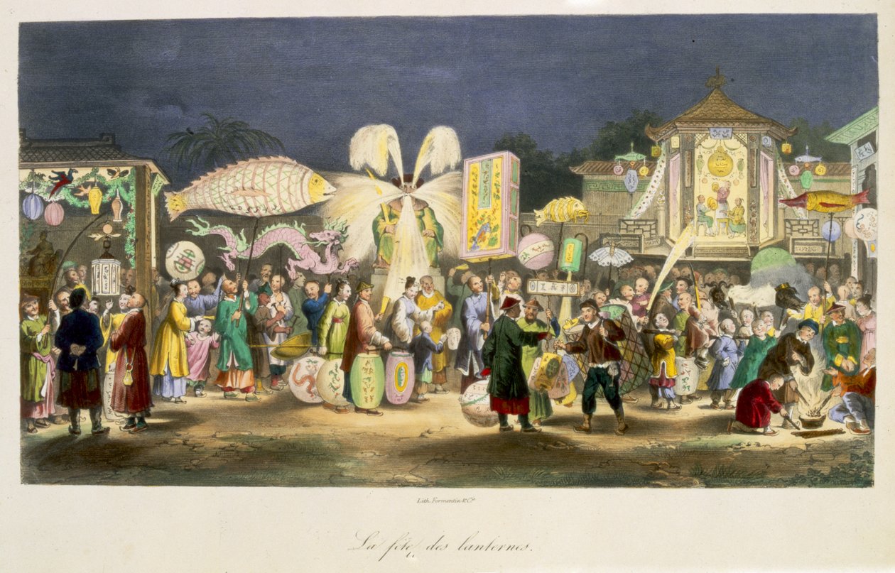 Festiwal Lampionów, wyd. przez Formentina, 1824-27 autorstwa French School