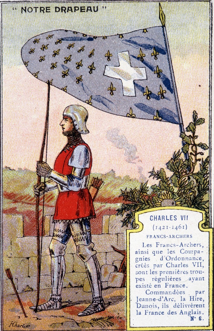 Flaga franków Łucznicy Karola VII autorstwa French School