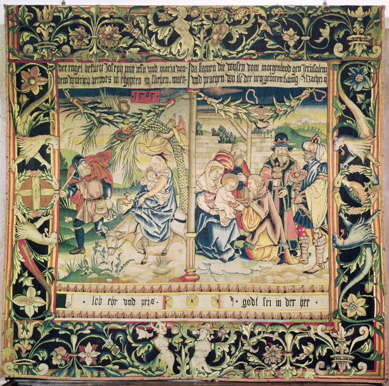 Ucieczka do Egiptu i Pokłon Trzech Króli, 1565 autorstwa French School
