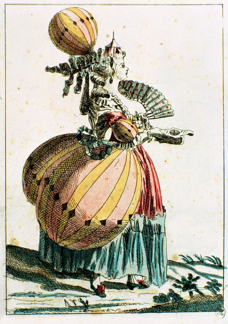 Latająca kokietka, ok.1784 (kolor grawerowany) autorstwa French School