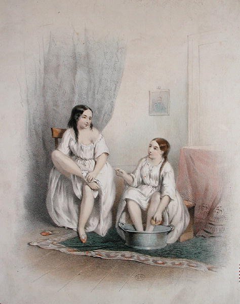 Łaźnia, połowa XIX w. (kolor lito) autorstwa French School