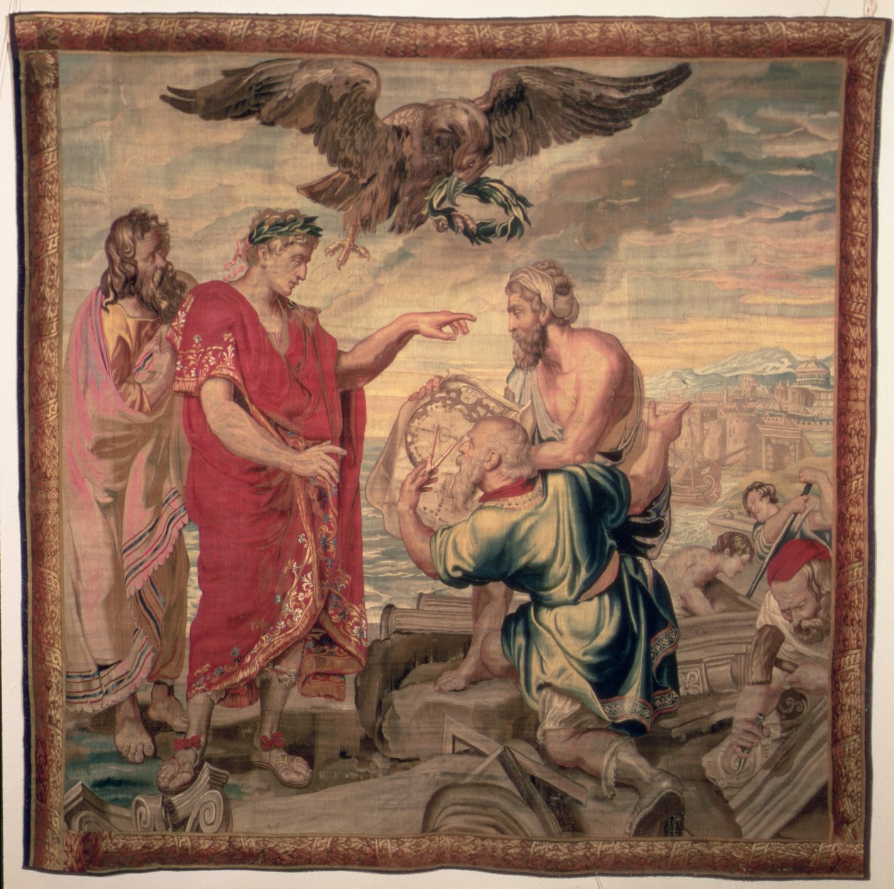 Założenie Konstantynopola, z serii Historia cesarza Konstantyna, Fabryka Raphaela de la Planche, Paryż, 1633-68 autorstwa French School