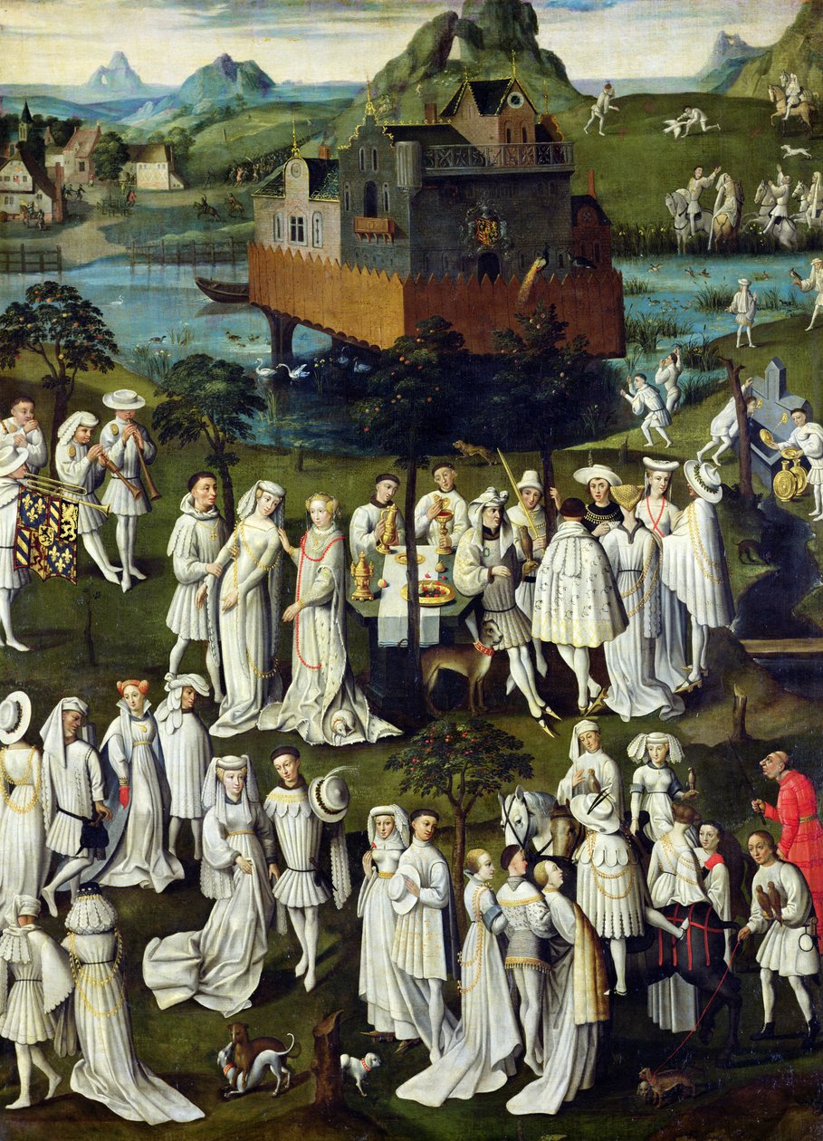Ogród miłości na dworze Filipa Dobrego, w ogrodach Chateau de Hesdin w 1431 r autorstwa French School