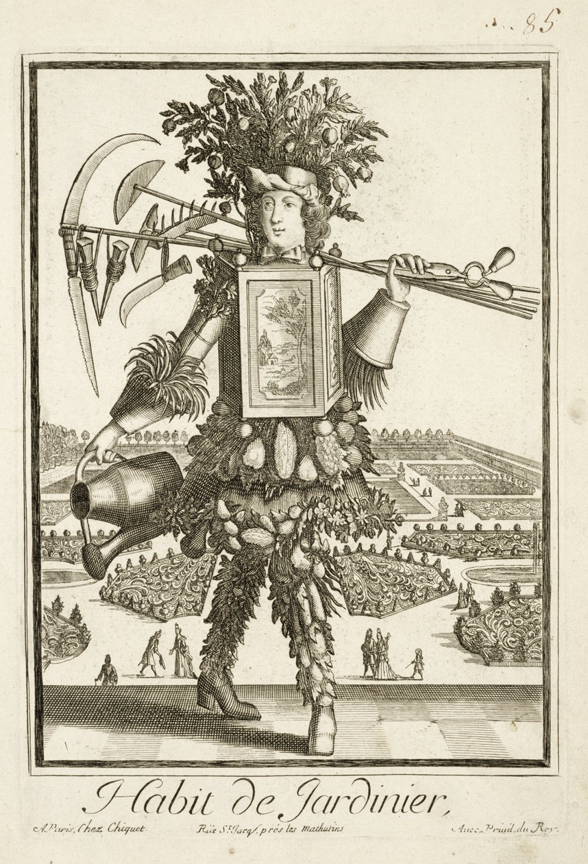 Kostium ogrodników, ilustracja z Dictionnaire des Sciences autorstwa Denisa Diderota (1713-84) opublikowana ok. 1770 r. autorstwa French School