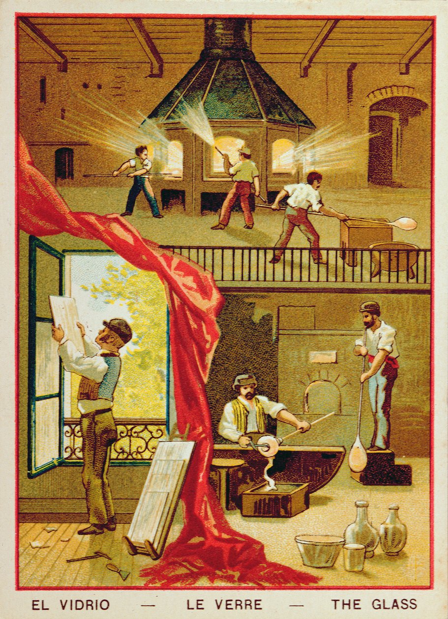 Szkło, ilustracja z książki dla dzieci autorstwa French School