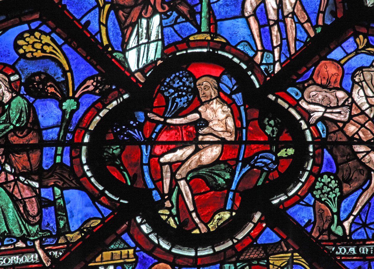 Okno dobrego Samarytanina: Adam w ogrodzie Eden (w44) autorstwa French School