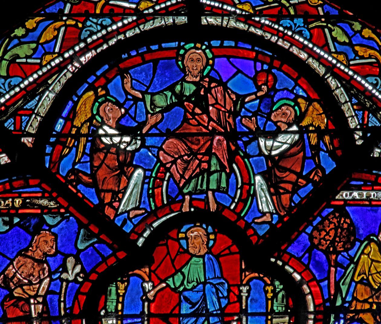 Okno dobrego Samarytanina: Chrystus jako odkupienie (w44) autorstwa French School