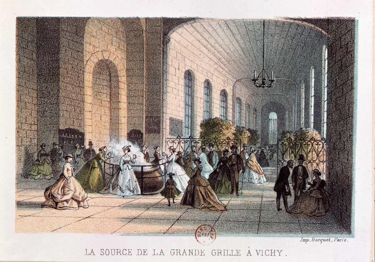 Źródło wody Grande Grille w Vichy, połowa XIX wieku autorstwa French School