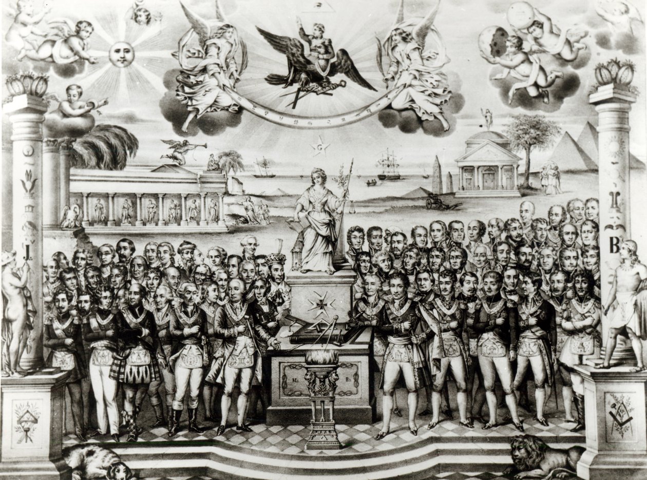 Historyczne miejsce narodzin tajemnic masonerii autorstwa French School