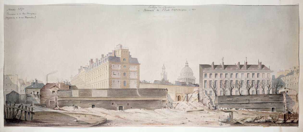 Dziura w Rue Monge, Kolegium Nawarry i Szkoła Politechniczna w Paryżu, 1870 autorstwa French School