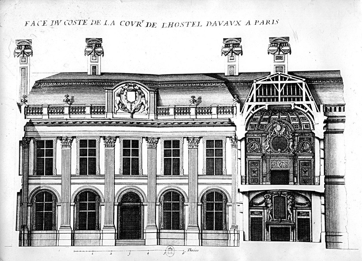 Hotel dAvaux, rue du Temple, Paryż autorstwa French School