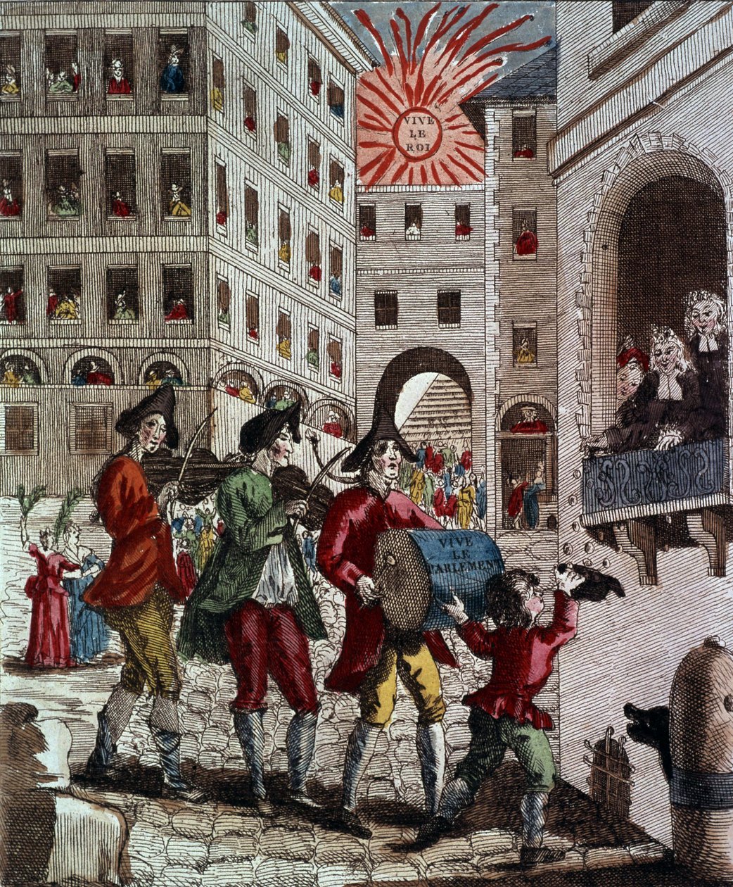 Radość Ludu Francuskiego, świętowanie króla i odwołanie parlamentu we wrześniu 1788 r. autorstwa French School