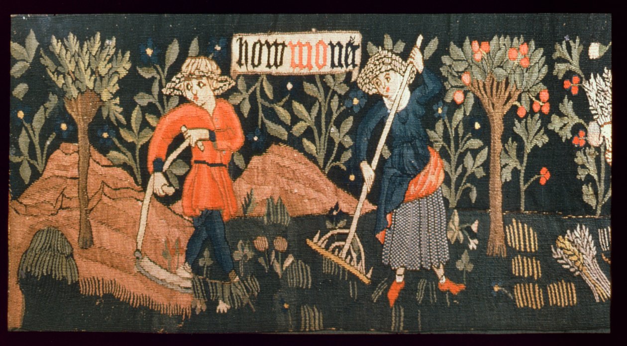 Prace miesięcy, Alzacja, połowa XV w. (wełna i len) autorstwa French School