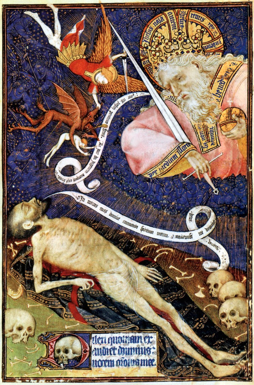 Sąd Ostateczny, ilustracja z Les Grandes Heures de Rohan, 1430 r. autorstwa French School