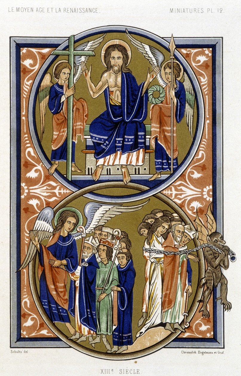 Sąd Ostateczny - Faksymile miniatury Psałterza św. Ludwika autorstwa French School