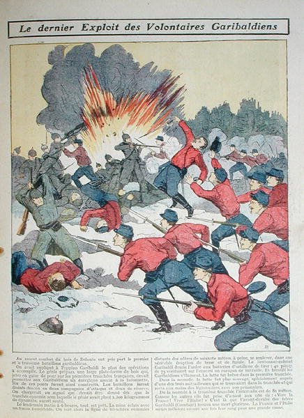 „Najnowszy wyzysk wolontariuszy Garibaldiego”, ilustracja dla dzieci autorstwa French School